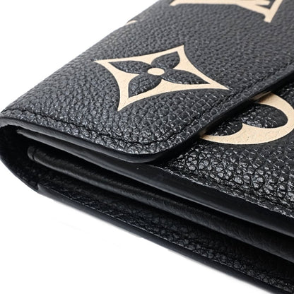 【中古】LOUIS VUITTON ルイヴィトン 長財布 M80496 ポルトフォイユ サラ モノグラム アンプラント ブラック ベージュ レディース /181642
