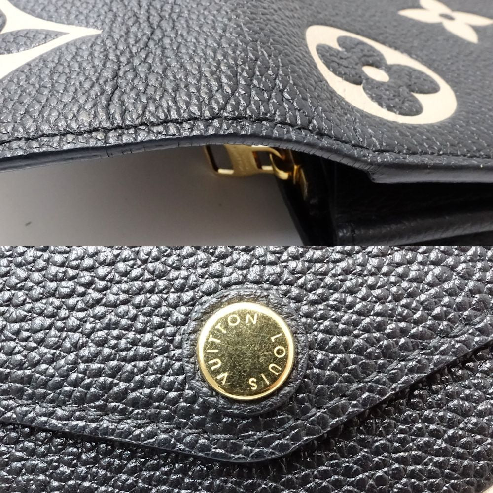 【中古】LOUIS VUITTON ルイヴィトン 長財布 M80496 ポルトフォイユ サラ モノグラム アンプラント ブラック ベージュ レディース /181642