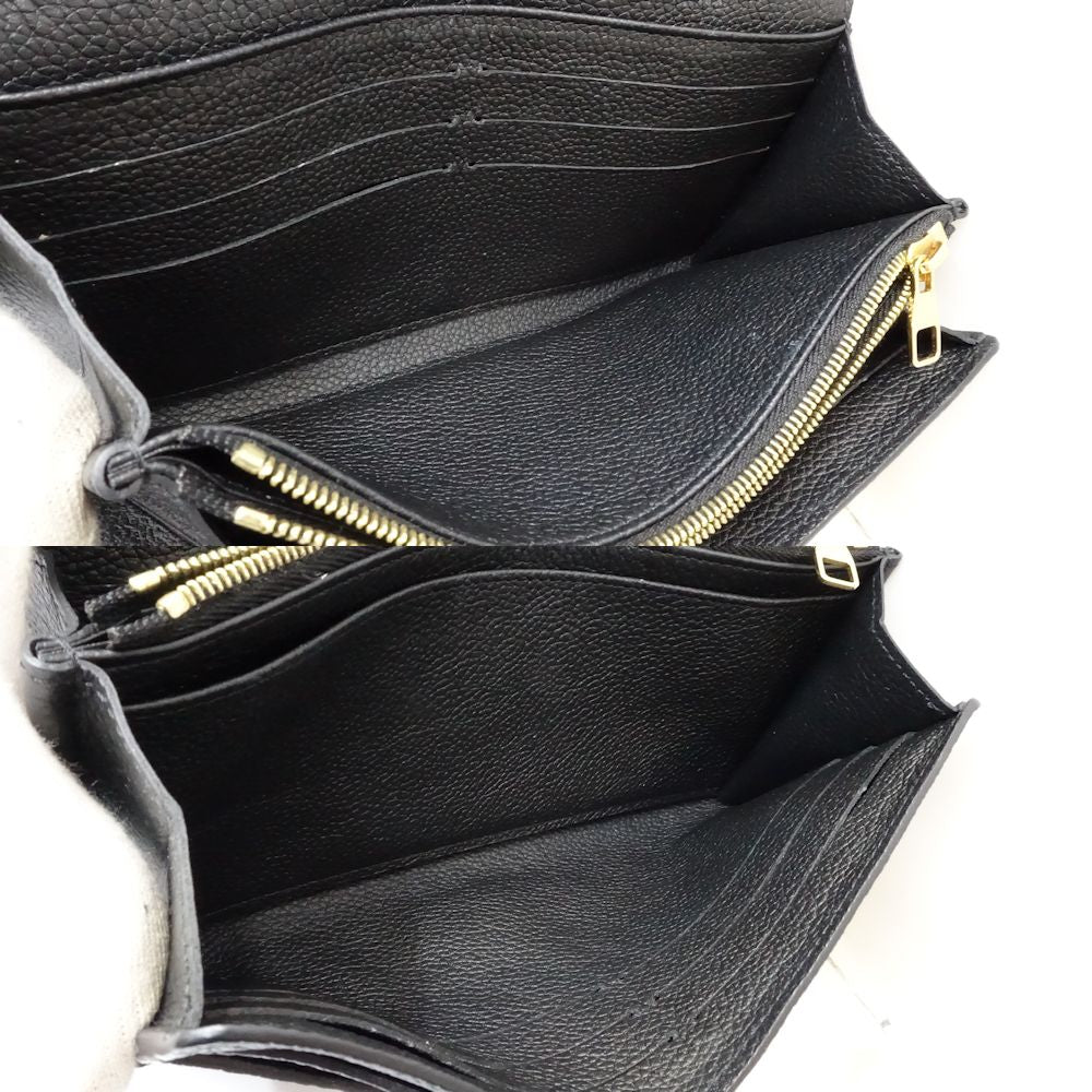 【中古】LOUIS VUITTON ルイヴィトン 長財布 M80496 ポルトフォイユ サラ モノグラム アンプラント ブラック ベージュ レディース /181642