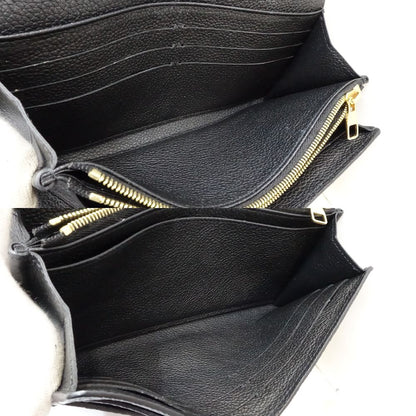 【中古】LOUIS VUITTON ルイヴィトン 長財布 M80496 ポルトフォイユ サラ モノグラム アンプラント ブラック ベージュ レディース /181642