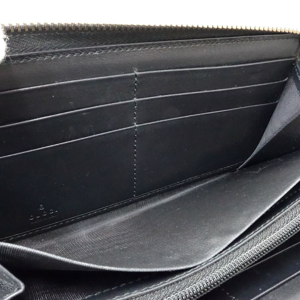 【中古】GUCCI グッチ 長財布 428747 ラウンドジップウォレット アニマリエBEE レザー ブラック レディース /181800