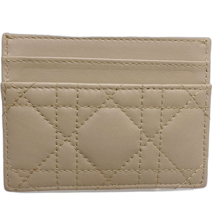 Christian Dior クリスチャンディオール カードケース ジョリーフリージア S3103UNJB 名刺入れ ラムスキン ベージュ レディース/181824【中古】