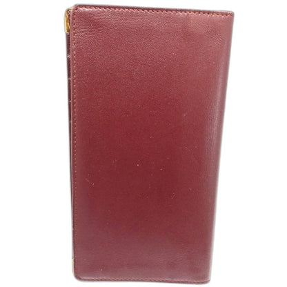 【中古】CARTIER カルティエ 札入れ ロングフラップウォレット マストライン レザー ボルドー レディース /181881