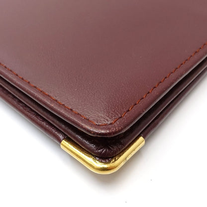【中古】CARTIER カルティエ 札入れ ロングフラップウォレット マストライン レザー ボルドー レディース /181881