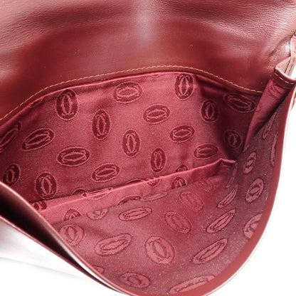 【中古】CARTIER カルティエ 札入れ ロングフラップウォレット マストライン レザー ボルドー レディース /181881