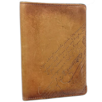 Berluti ベルルッティ パスポートケース カリグラフィ ヴェネチア レザー ブラウン メンズ/181891【中古】