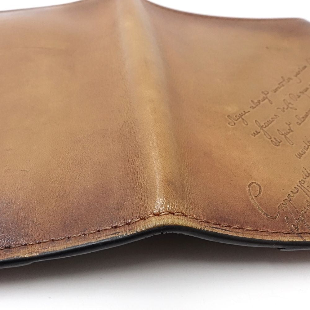 Berluti ベルルッティ パスポートケース カリグラフィ ヴェネチア レザー ブラウン メンズ/181891【中古】