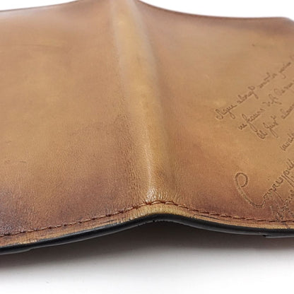 Berluti ベルルッティ パスポートケース カリグラフィ ヴェネチア レザー ブラウン メンズ/181891【中古】