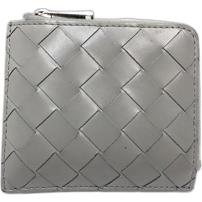 【中古】BOTTEGAVENETA ボッテガヴェネタ コインケース 593216 スタンプスクエアジップアラウンドウォレット イントレチャート レザー グレー レディース /181911