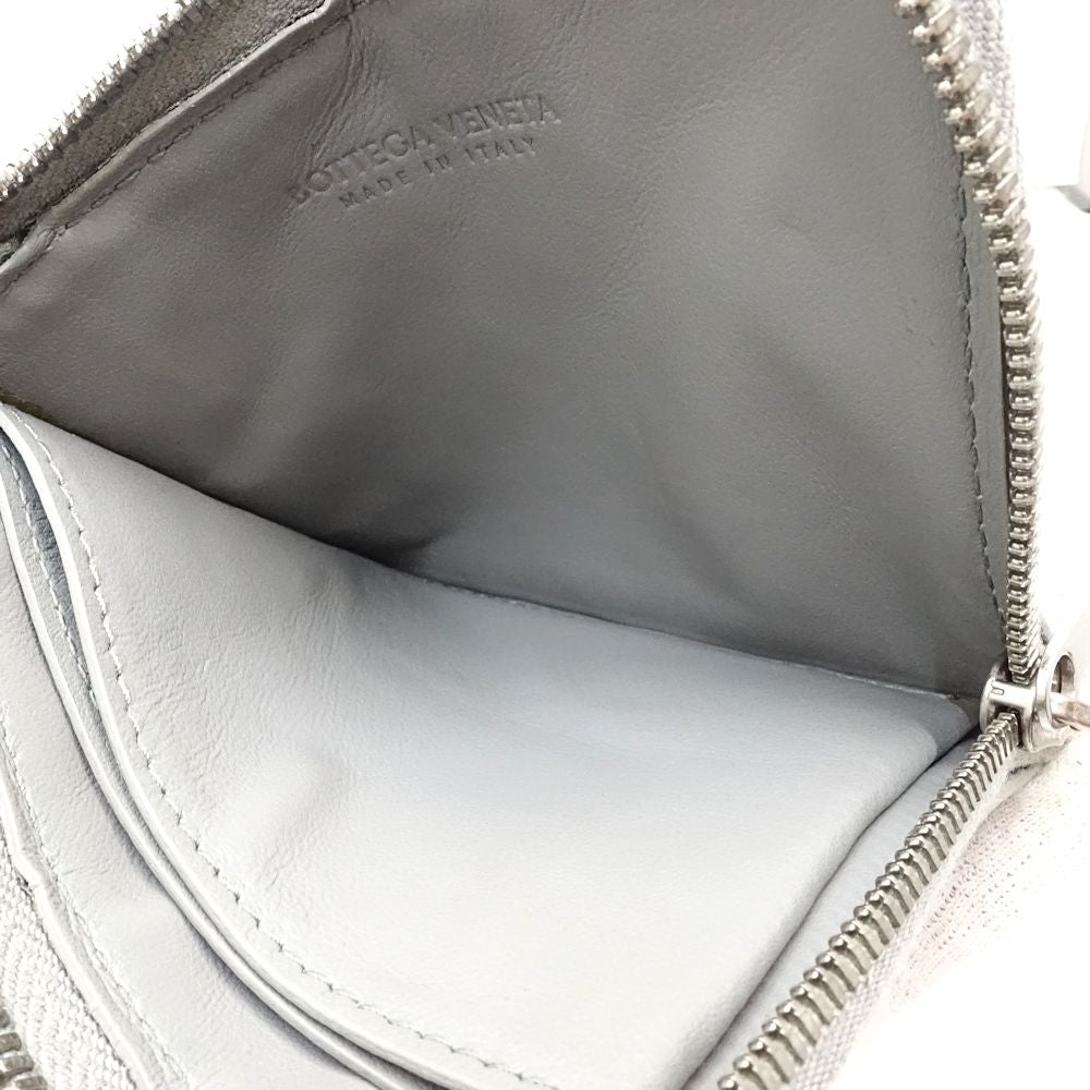 【中古】BOTTEGAVENETA ボッテガヴェネタ コインケース 593216 スタンプスクエアジップアラウンドウォレット イントレチャート レザー グレー レディース /181911