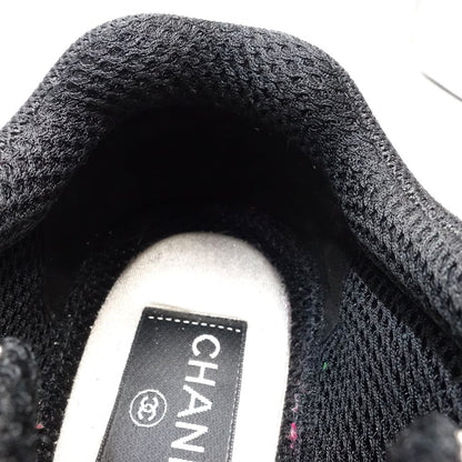 CHANEL シャネル スニーカー CCロゴ G39066 サイズ35 スエードxカーフ xメッシュ ブラック アイボリー レディース/181914【中古】
