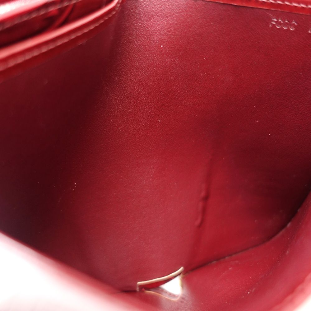 【中古】CARTIER カルティエ 二つ折り財布 ハッピーバースデー コンパクトフラップウォレット パテントレザー ボルドー レディース /181942