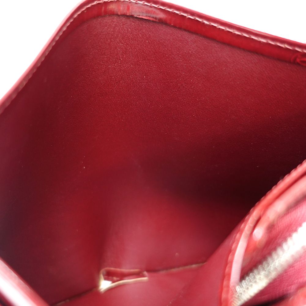 【中古】CARTIER カルティエ 二つ折り財布 ハッピーバースデー コンパクトフラップウォレット パテントレザー ボルドー レディース /181942