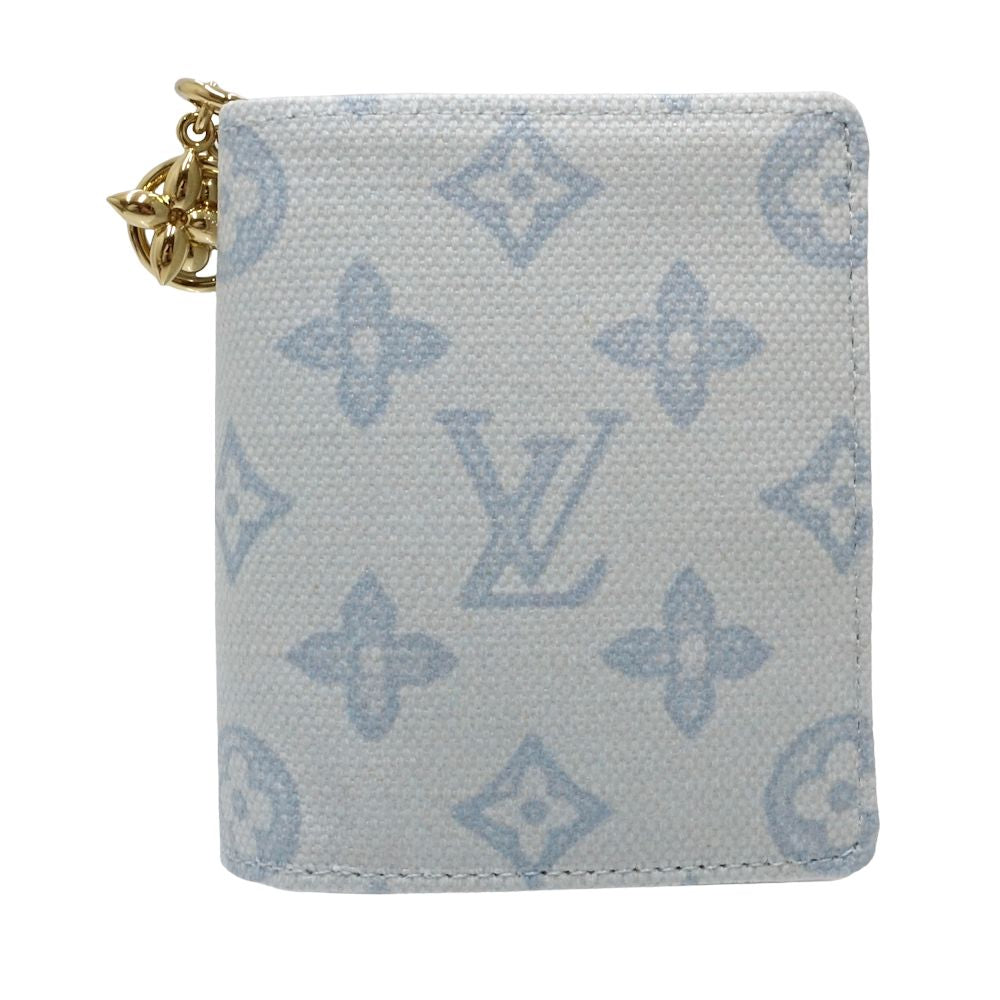【未使用】LOUIS VUITTON ルイヴィトン 二つ折り財布 M28273 ポケットウォレット LVチャーム モノグラム オリジン ブルークーリエ レディース /181960