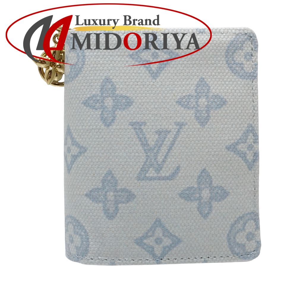 【未使用】LOUIS VUITTON ルイヴィトン 二つ折り財布 M28273 ポケットウォレット LVチャーム モノグラム オリジン ブルークーリエ レディース /181960