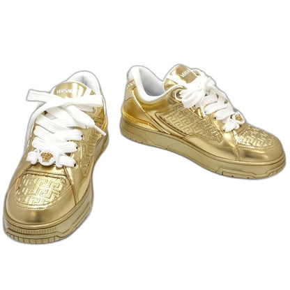 VERSACE ヴェルサーチ スニーカー ビギー バスケット 1020593 レザー メタリックゴールド メンズ/181978【未使用】