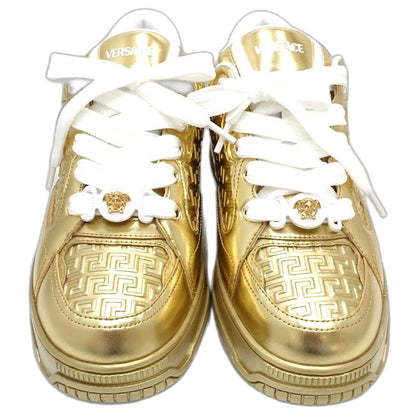 VERSACE ヴェルサーチ スニーカー ビギー バスケット 1020593 レザー メタリックゴールド メンズ/181978【未使用】