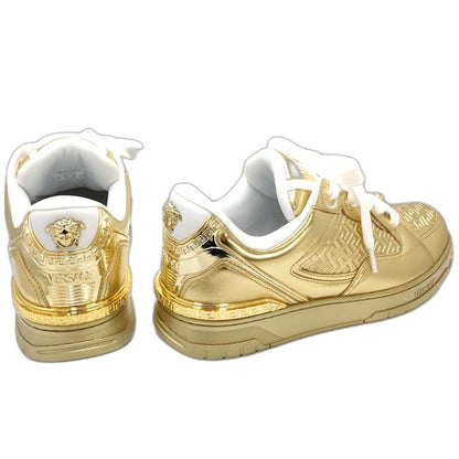 VERSACE ヴェルサーチ スニーカー ビギー バスケット 1020593 レザー メタリックゴールド メンズ/181978【未使用】