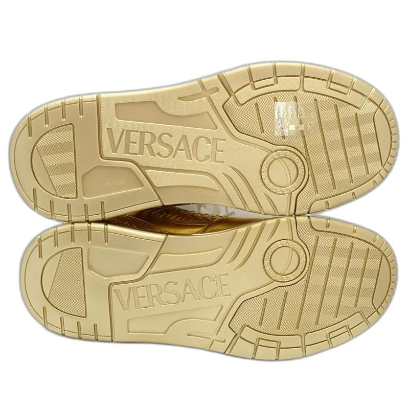 VERSACE ヴェルサーチ スニーカー ビギー バスケット 1020593 レザー メタリックゴールド メンズ/181978【未使用】