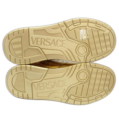 VERSACE ヴェルサーチ スニーカー ビギー バスケット 1020593 レザー メタリックゴールド メンズ/181978【未使用】