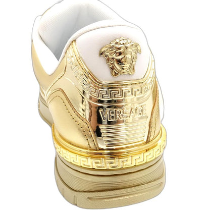 VERSACE ヴェルサーチ スニーカー ビギー バスケット 1020593 レザー メタリックゴールド メンズ/181978【未使用】