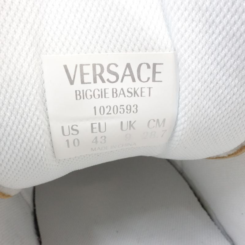 VERSACE ヴェルサーチ スニーカー ビギー バスケット 1020593 レザー メタリックゴールド メンズ/181978【未使用】