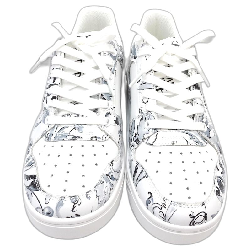 VERSACE ヴェルサーチ スニーカー ジーンズ クチュール ロゴプリント EU41サイズ レザー ホワイト メンズ/181979【未使用】