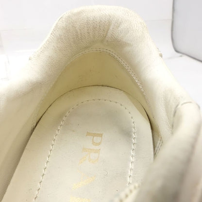 PRADA プラダ スニーカー ローカット トライアングルロゴ 1E709N サイズ38 レザー アイボリー レディース/181981【中古】