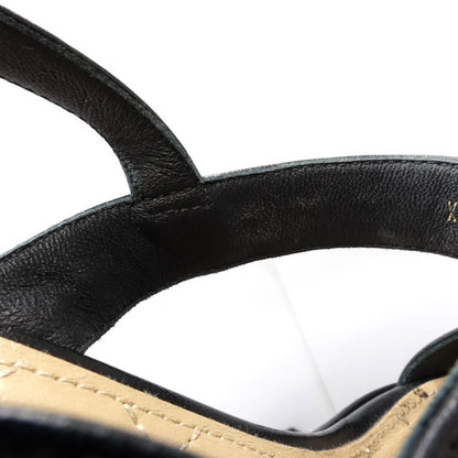 CHANEL シャネル サンダル ウェッジソール ココマーク G35643 サイズ37 レザー ブラック ベージュ レディース/181982【中古】
