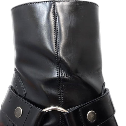 SAINT LAURENT サンローラン ブーツ ワイアットハーネス リングベルト サイズ42 レザー ブラック レディース/181983【中古】
