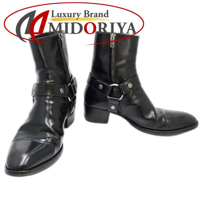 SAINT LAURENT サンローラン ブーツ ワイアットハーネス リングベルト サイズ42 レザー ブラック レディース/181983【中古】