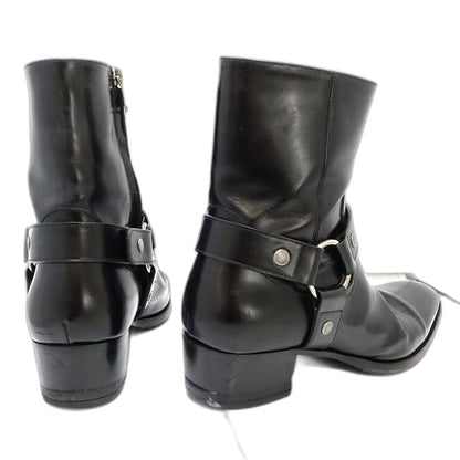 SAINT LAURENT サンローラン ブーツ ワイアットハーネス リングベルト サイズ42 レザー ブラック レディース/181983【中古】