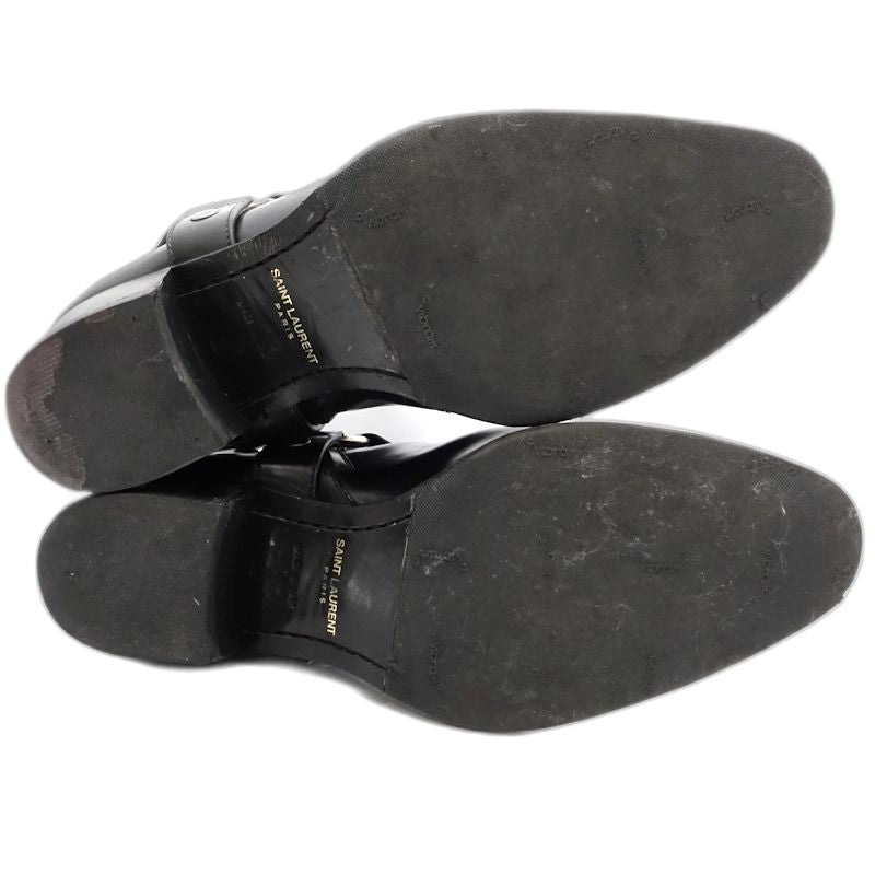 SAINT LAURENT サンローラン ブーツ ワイアットハーネス リングベルト サイズ42 レザー ブラック レディース/181983【中古】