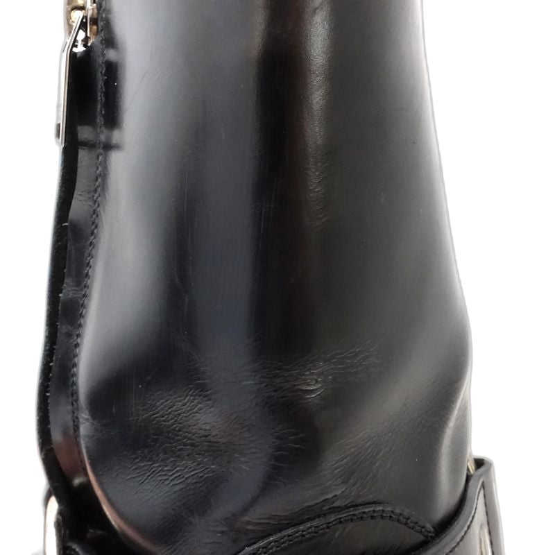 SAINT LAURENT サンローラン ブーツ ワイアットハーネス リングベルト サイズ42 レザー ブラック レディース/181983【中古】