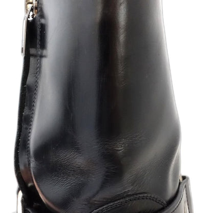 SAINT LAURENT サンローラン ブーツ ワイアットハーネス リングベルト サイズ42 レザー ブラック レディース/181983【中古】