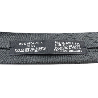 HERMES エルメス ネクタイ Hロゴ シルク ブラック メンズ/181985【未使用】