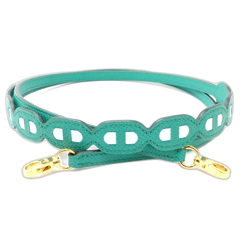 HERMES エルメス ショルダーストラップ バンドリエールミニマイヨン シェーヌダンクル Z刻印 ヴォーエプソン ヴェールジェイド ブルーブリュム レディース/181989【中古】