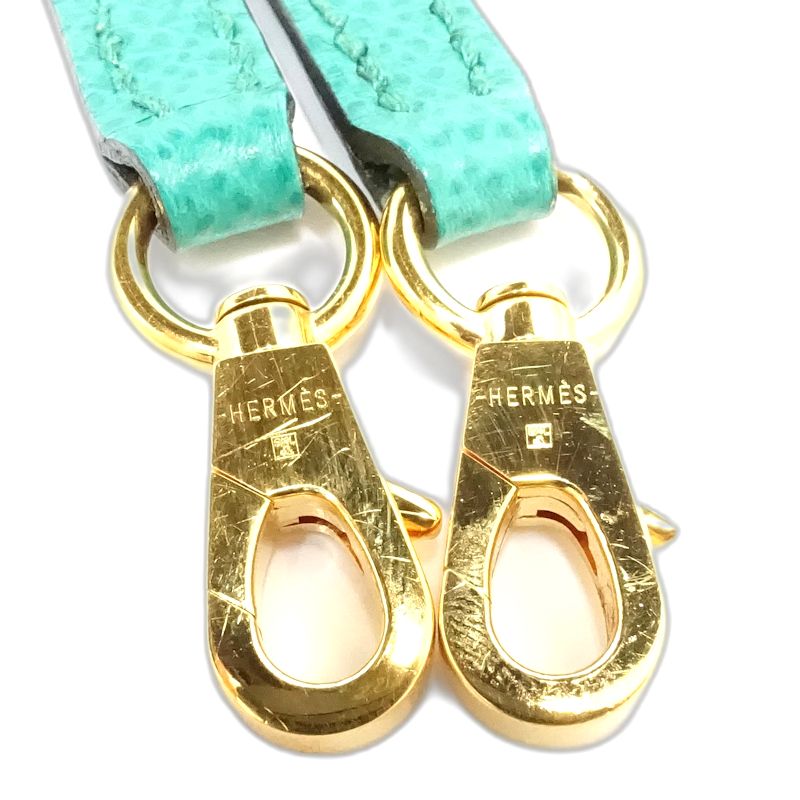 HERMES エルメス ショルダーストラップ バンドリエールミニマイヨン シェーヌダンクル Z刻印 ヴォーエプソン ヴェールジェイド ブルーブリュム レディース/181989【中古】