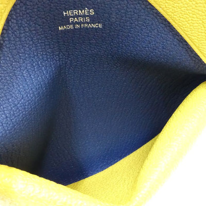 【中古】HERMES エルメスコインケース カルヴィデュオコインパース K刻印 ヴォーエプソン ジョーヌアンブル ブルータイ レディース /181990