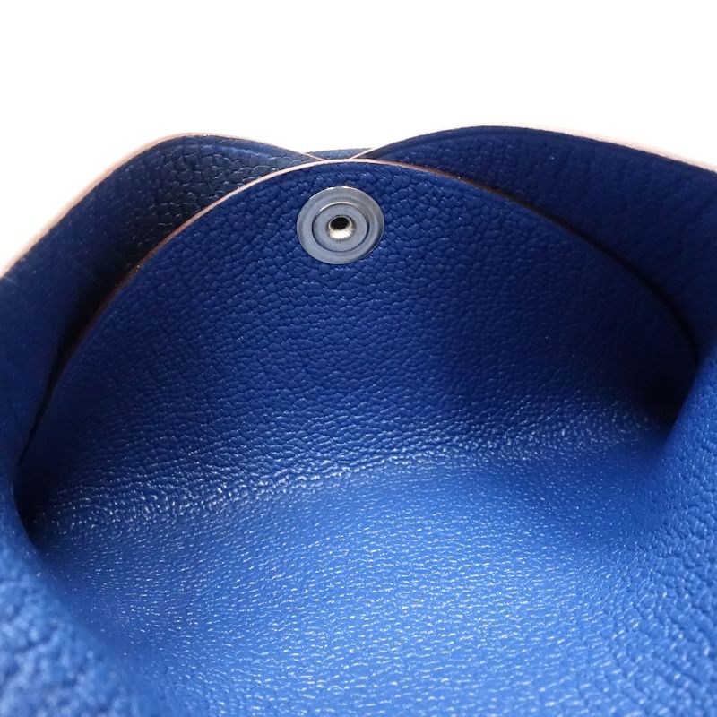 【中古】HERMES エルメスコインケース カルヴィデュオコインパース K刻印 ヴォーエプソン ジョーヌアンブル ブルータイ レディース /181990