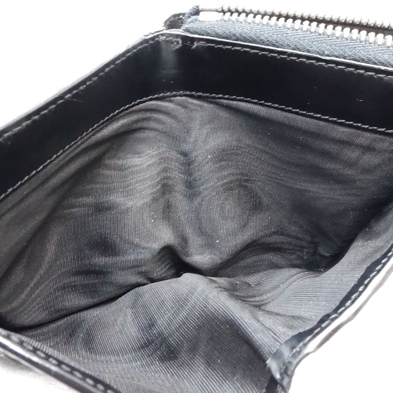 【中古】PRADA プラダ 二つ折り財布 リボン ナイロンxレザー ブラック レディース /181991