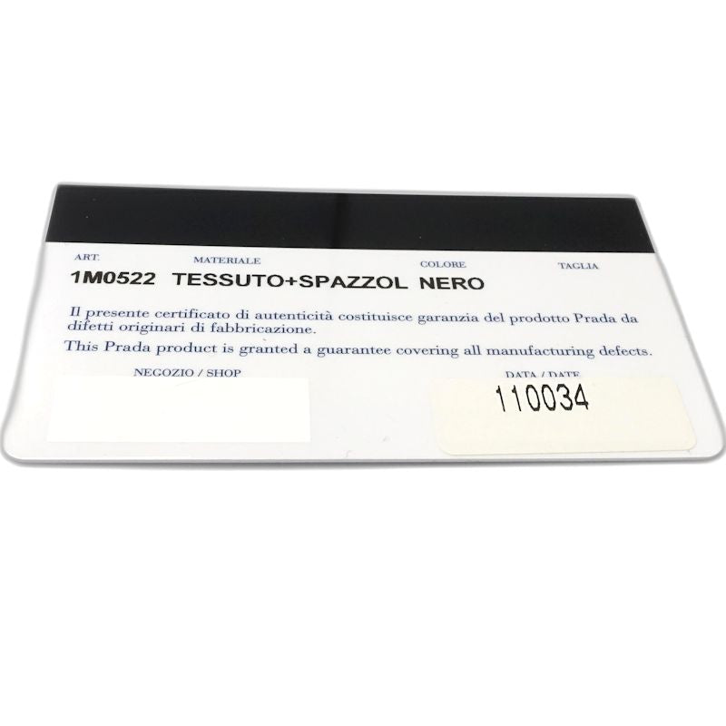 【中古】PRADA プラダ 二つ折り財布 リボン ナイロンxレザー ブラック レディース /181991