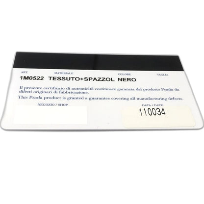 【中古】PRADA プラダ 二つ折り財布 リボン ナイロンxレザー ブラック レディース /181991