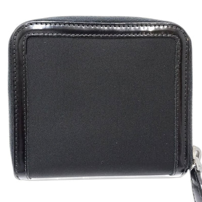 【中古】PRADA プラダ 二つ折り財布 リボン ナイロンxレザー ブラック レディース /181991