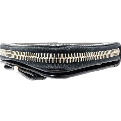 【中古】PRADA プラダ 二つ折り財布 リボン ナイロンxレザー ブラック レディース /181991