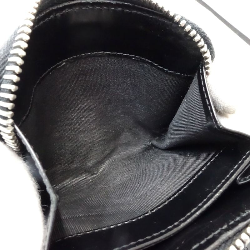 【中古】PRADA プラダ 二つ折り財布 リボン ナイロンxレザー ブラック レディース /181991