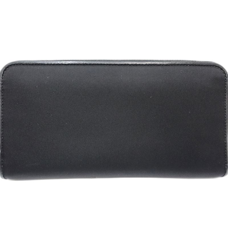 【中古】PRADA プラダ 長財布 ラウンドファスナー ナイロンxレザー ブラック レディース /181992