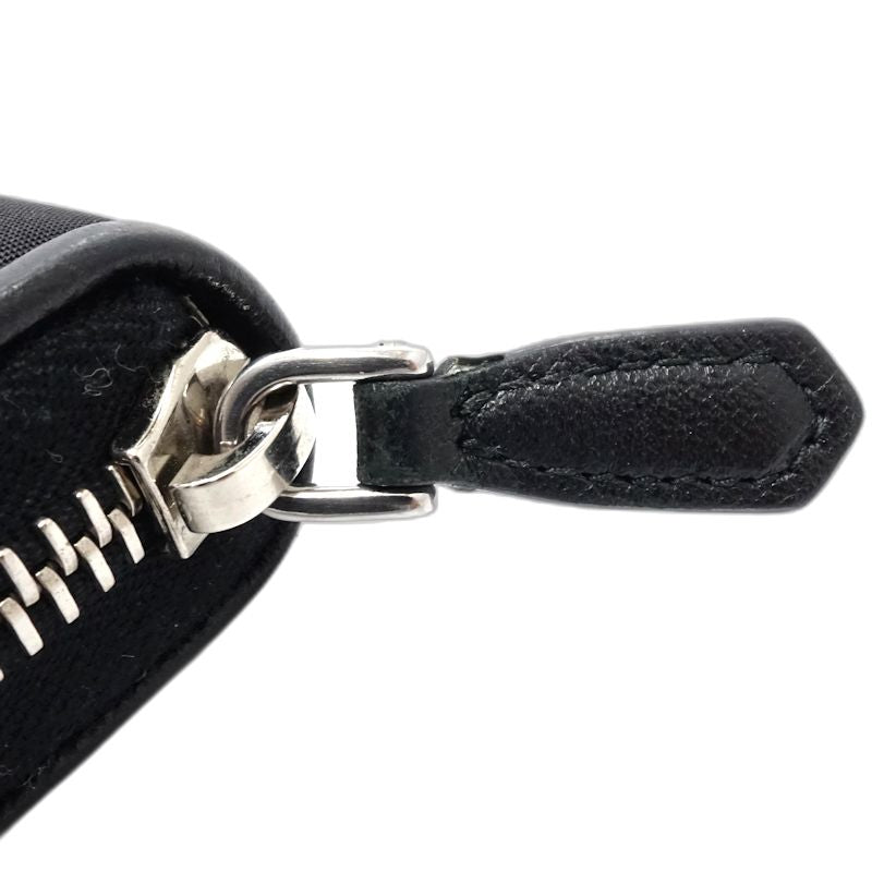 【中古】PRADA プラダ 長財布 ラウンドファスナー ナイロンxレザー ブラック レディース /181992
