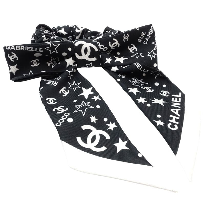 CHANEL シャネル ヘアアクセサリー シュシュ スター ココマーク シルク ブラック レディース/181993【中古】