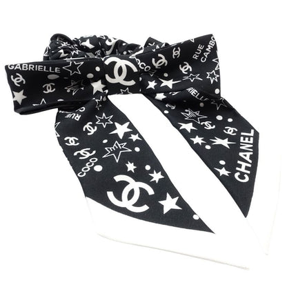 CHANEL シャネル ヘアアクセサリー シュシュ スター ココマーク シルク ブラック レディース/181993【中古】
